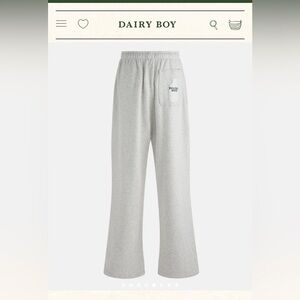 NWT DAIRY BOY MILK BOTTLE SWEATPANTS (M) grey